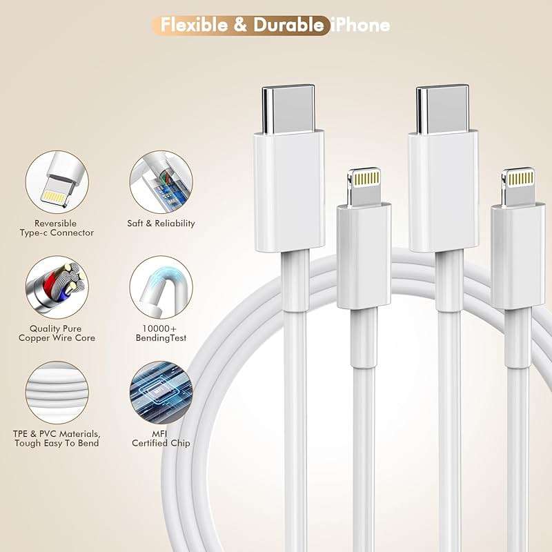 [Apple MFi Certified]10FT Fast iPhone Charger,Extra Long Apple Charger Fast Charging 2Pack USB C Charger Block Plug + 10Foot Lightning Cable Cord for iPhone 14/Pro/Pro Max/Plus/13/12/11/XS/XR/X/SE2022 - Image 6