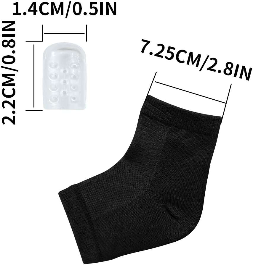 Moisturizing Heel Socks with Soft Gel Toe Protectors，Cracked Heel Repair Socks for Dry Cracked Feet，Toe Protectors Protects to Provide Relief from Missing or Ingrown Toenails，Blisters（Black） ﻿ - Image 5