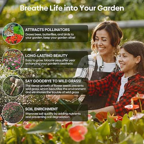 Groundio Wildflower Seeds Mix 25,000+, 24 Varieties Perennial & Annual Seeds,1 Oz, for Hummingbirds and Butterflies, High Germination Flower Seeds Throw and Grow to Plant Outside, No Filler - Image 4