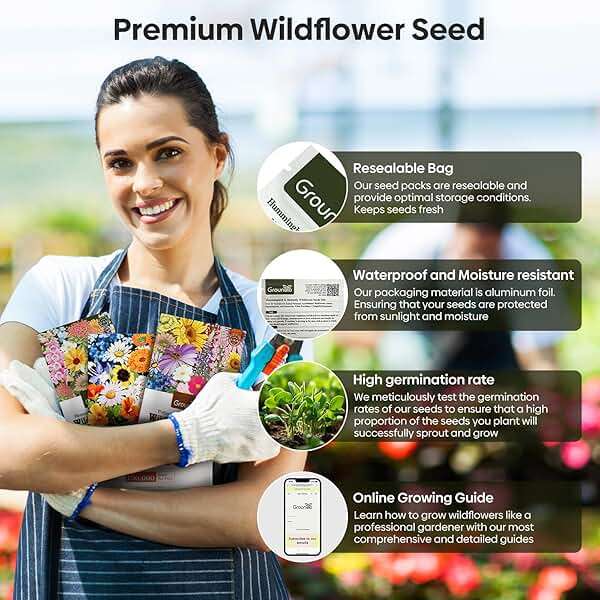 Groundio Wildflower Seeds Mix 25,000+, 24 Varieties Perennial & Annual Seeds,1 Oz, for Hummingbirds and Butterflies, High Germination Flower Seeds Throw and Grow to Plant Outside, No Filler - Image 5