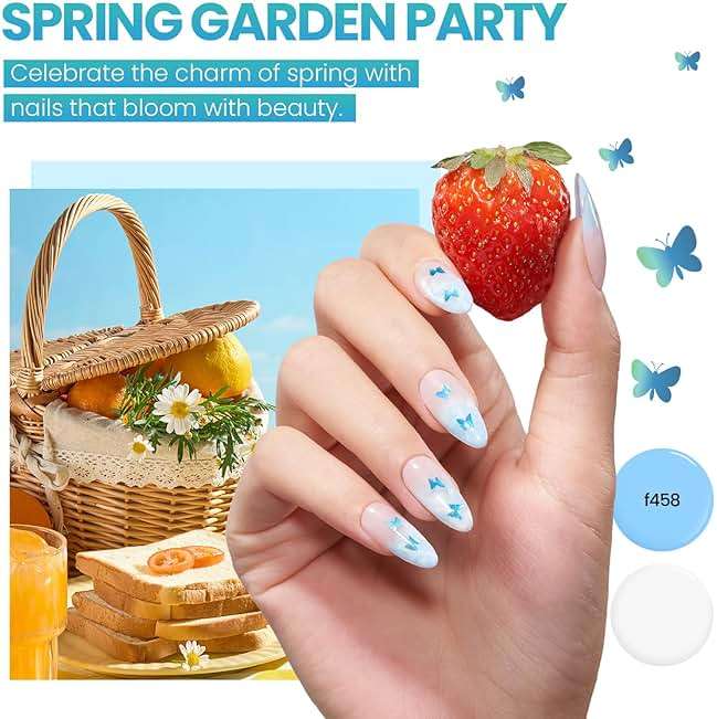 Beetles Gel Nail Polish Kit with U V Light: 19 Pcs Garden Party Pastel 8 Colors Soak Off Gel Nail Set with Base and Top Coat, Sticker accessories All in One Manicure Party Favors - Image 2