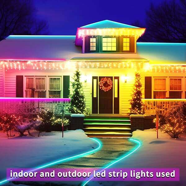 vimeepro 400ft Outdoor Waterproof Led Strip Light,IP68 Waterproof Led RGB Light with IR Remote&App Control,Music Sync and Color Changing LED Rope Light for Bedroom,Roof,Pool,Balcony（2 Rolls of 200ft） - Image 5