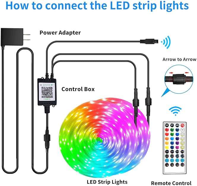 vimeepro 400ft Outdoor Waterproof Led Strip Light,IP68 Waterproof Led RGB Light with IR Remote&App Control,Music Sync and Color Changing LED Rope Light for Bedroom,Roof,Pool,Balcony（2 Rolls of 200ft） - Image 7