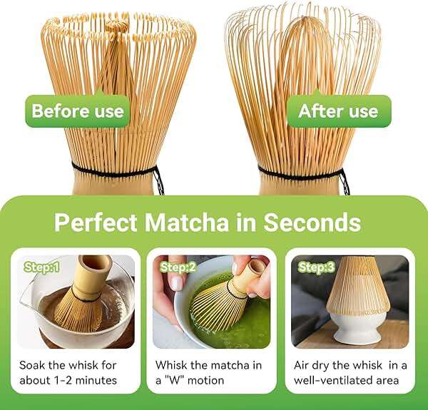 Bamboo Matcha Whisk 80/100/120 Prong, Traditional Japanese Chasen Matcha Stirrer -Authentic Japanese Bamboo Whisk For Matcha Tea (80prongs) - Image 5