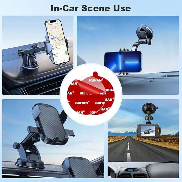 5pcs Sticky Adhesive Pads for Car Phone Mount, 70mm/ 2.76" Double-Sided Heavy Duty Sticker Gel Mounting Tapes Replacement Kit for Suction Cup Dashboard Cell Phone Holder Windshield Dash Cam GPS Base - Image 5