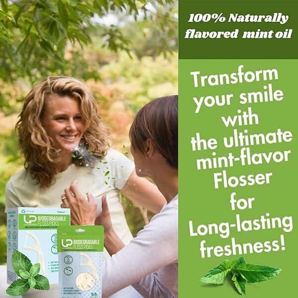 Dental Floss Picks (220 Count) – Mint Flavored Tooth Flossers, Thin Single Thread Floss, Shred-Resistant Smooth Glide for Plaque Removal, Wheat-Straw Handle | Travel Case Holds up to 10 - Image 3