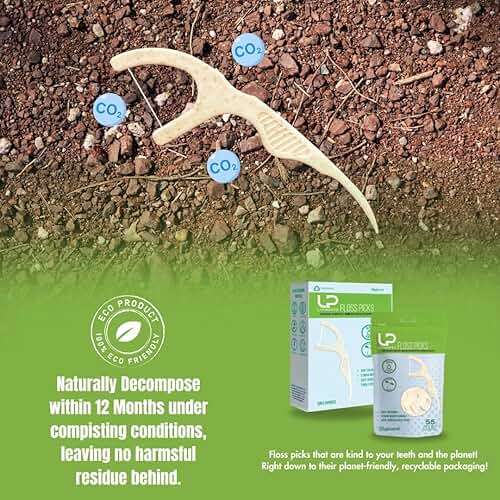 Dental Floss Picks (220 Count) – Mint Flavored Tooth Flossers, Thin Single Thread Floss, Shred-Resistant Smooth Glide for Plaque Removal, Wheat-Straw Handle | Travel Case Holds up to 10 - Image 6