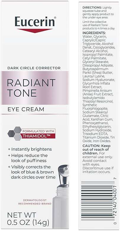 Eucerin Radiant Tone Eye Cream Dark Circle Corrector, Eye Brightening Cream with Thiamidol and Hyaluronic Acid, Helps Reduce the Look of Eye Puffiness, 0.5 Oz Tube - Image 13