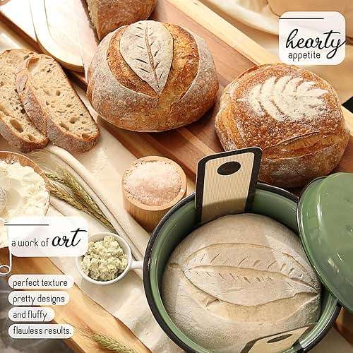 CraftZee Super All-Inclusive Sourdough Starter Kit with Bread Baking Pot, Scale, 4 Banneton Proofing Baskets, Round & Oval Bread Slings, Starter Jar, Bread Baking Supplies & Beginner Recipe Guide - Image 7