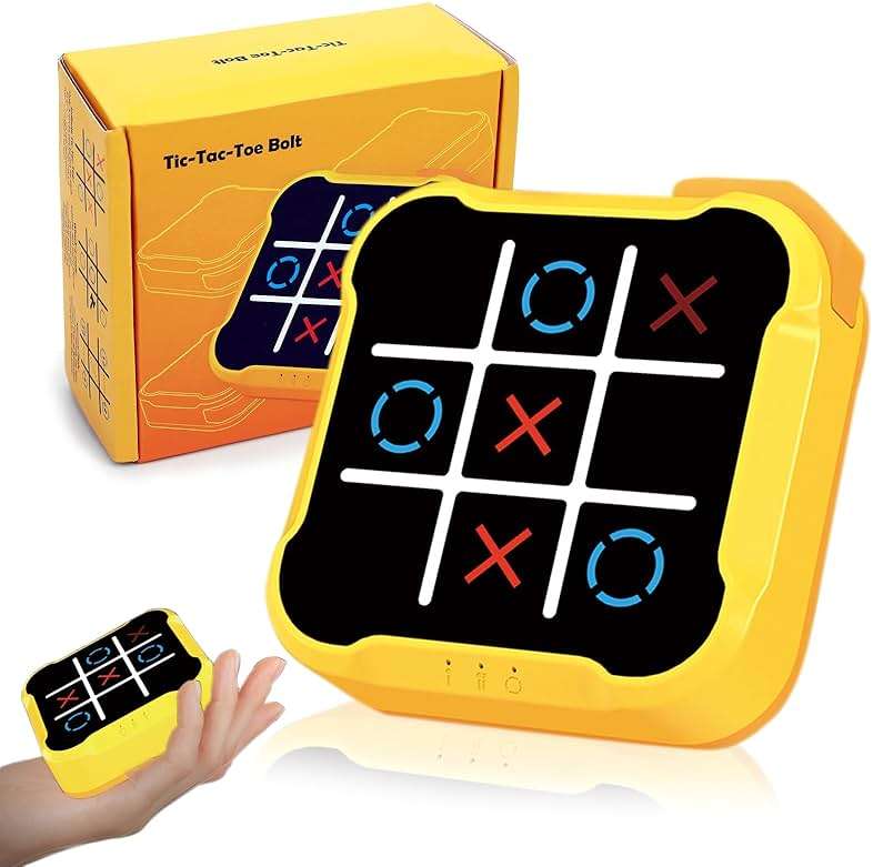 Tic Tac Toe Games for Kids: 4-in-1 Portable Sensory Puzzle Game - 6 7 8 9 10 11 12 Years Old Kids Electronic Toy for Travel Home School - Christmas Birthday Gift for Boys Girls - Image 1