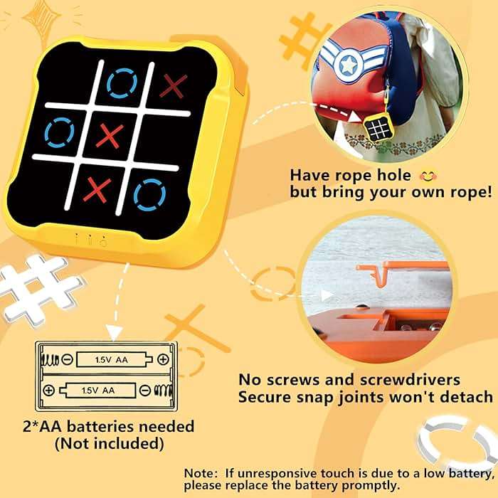 Tic Tac Toe Games for Kids: 4-in-1 Portable Sensory Puzzle Game - 6 7 8 9 10 11 12 Years Old Kids Electronic Toy for Travel Home School - Christmas Birthday Gift for Boys Girls - Image 2