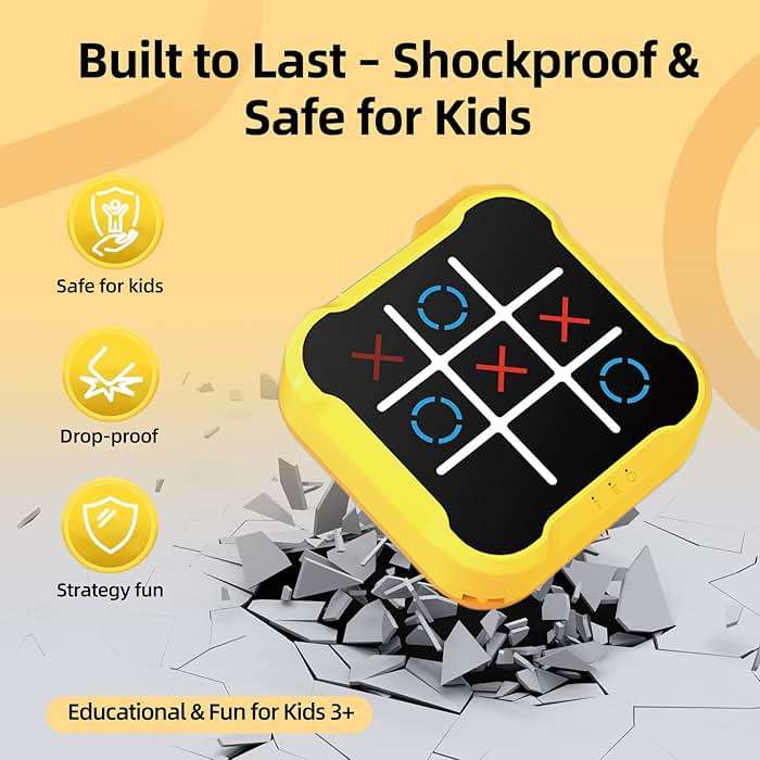Tic Tac Toe Games for Kids: 4-in-1 Portable Sensory Puzzle Game - 6 7 8 9 10 11 12 Years Old Kids Electronic Toy for Travel Home School - Christmas Birthday Gift for Boys Girls - Image 7