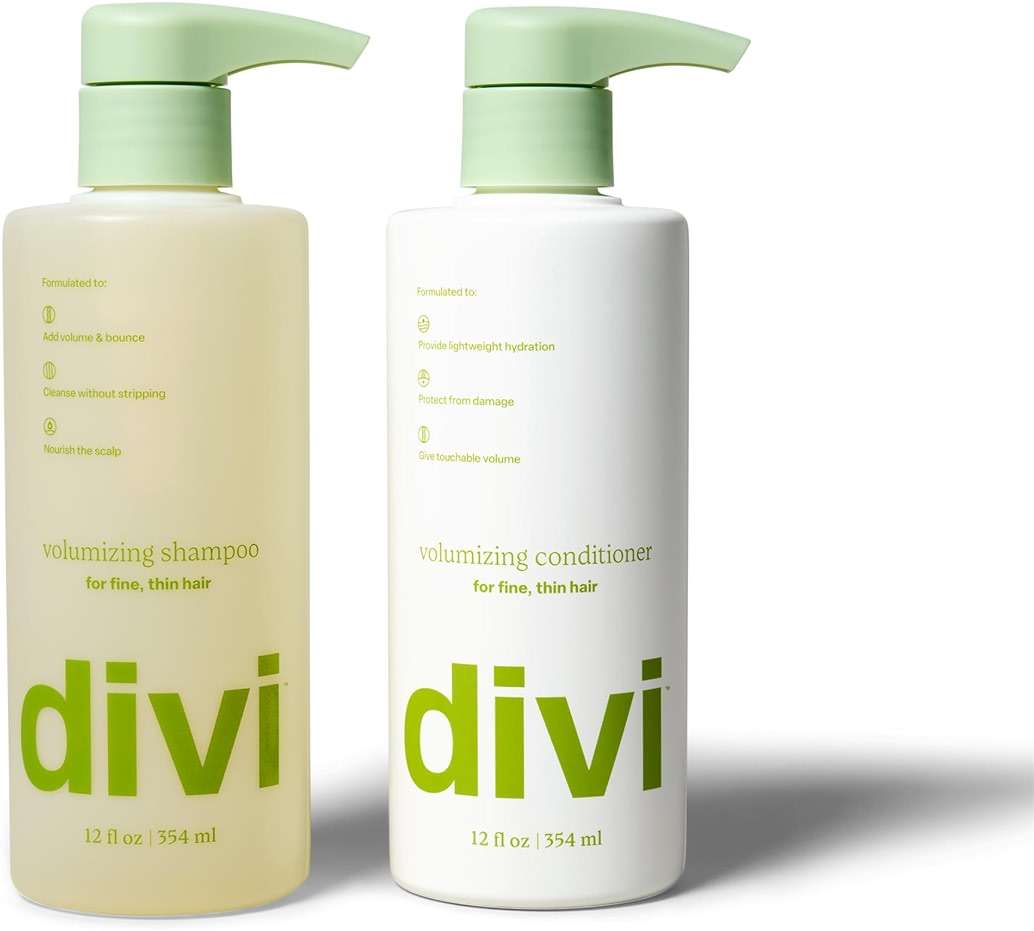 Divi Shampoo and Conditioner Set for Women and Men - Hair Care Duo for All Hair Types, Adds Volume, Lift, and Bounce, Strengthens and Nourishes Hair - Full Size, 2 x 12 Fl Oz - Image 1