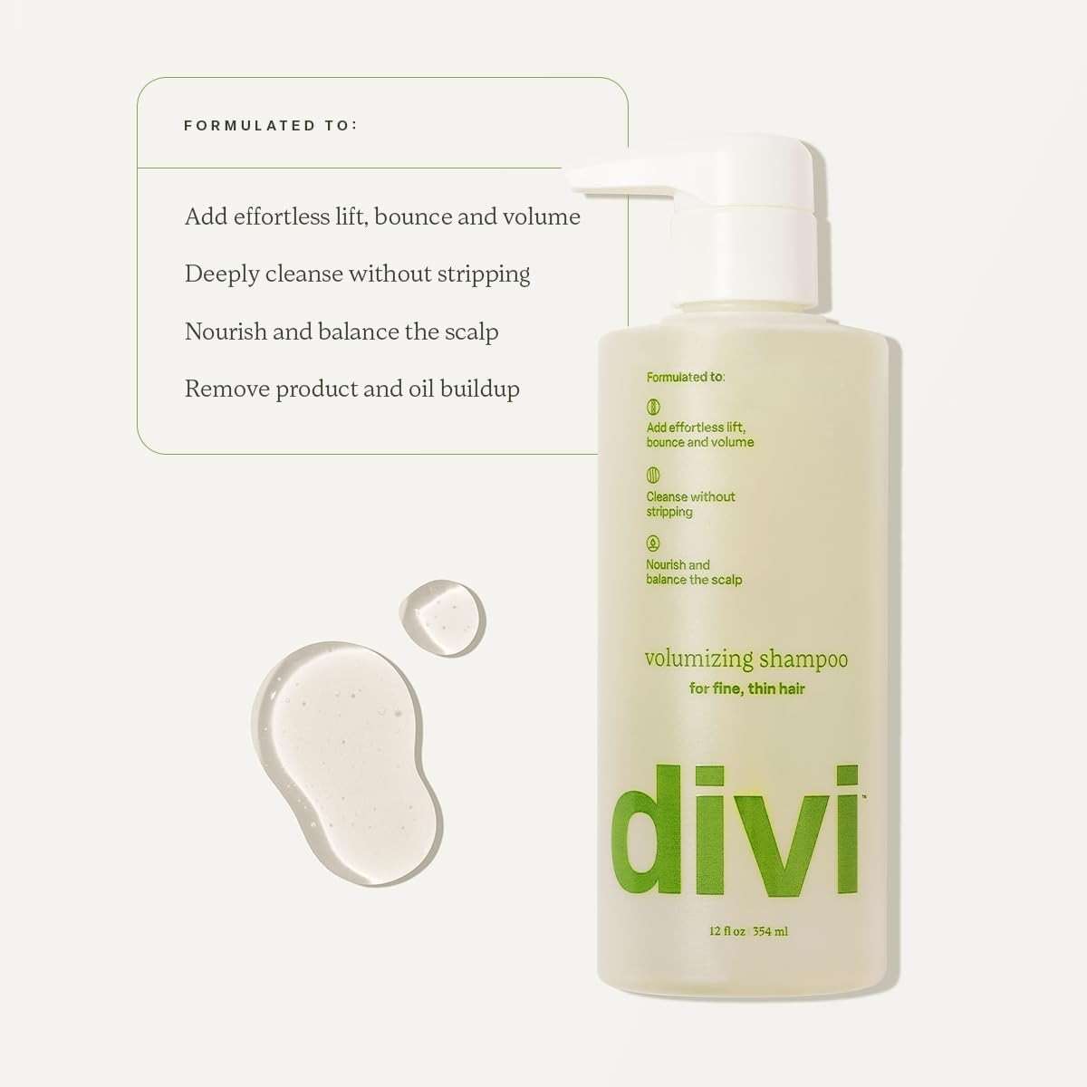 Divi Shampoo and Conditioner Set for Women and Men - Hair Care Duo for All Hair Types, Adds Volume, Lift, and Bounce, Strengthens and Nourishes Hair - Full Size, 2 x 12 Fl Oz - Image 3