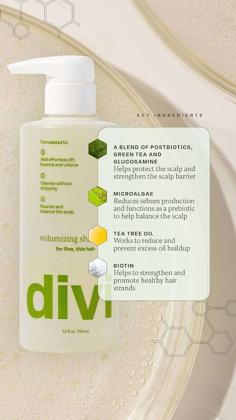 Divi Shampoo and Conditioner Set for Women and Men - Hair Care Duo for All Hair Types, Adds Volume, Lift, and Bounce, Strengthens and Nourishes Hair - Full Size, 2 x 12 Fl Oz - Image 5