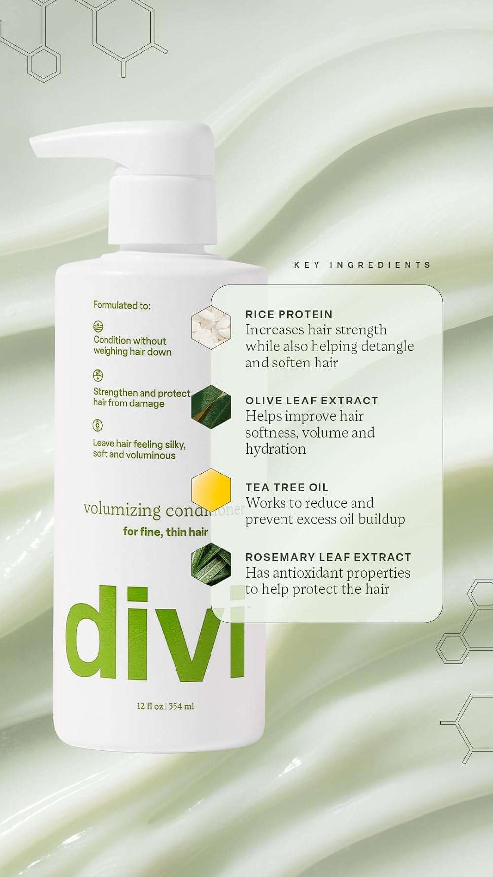 Divi Shampoo and Conditioner Set for Women and Men - Hair Care Duo for All Hair Types, Adds Volume, Lift, and Bounce, Strengthens and Nourishes Hair - Full Size, 2 x 12 Fl Oz - Image 6