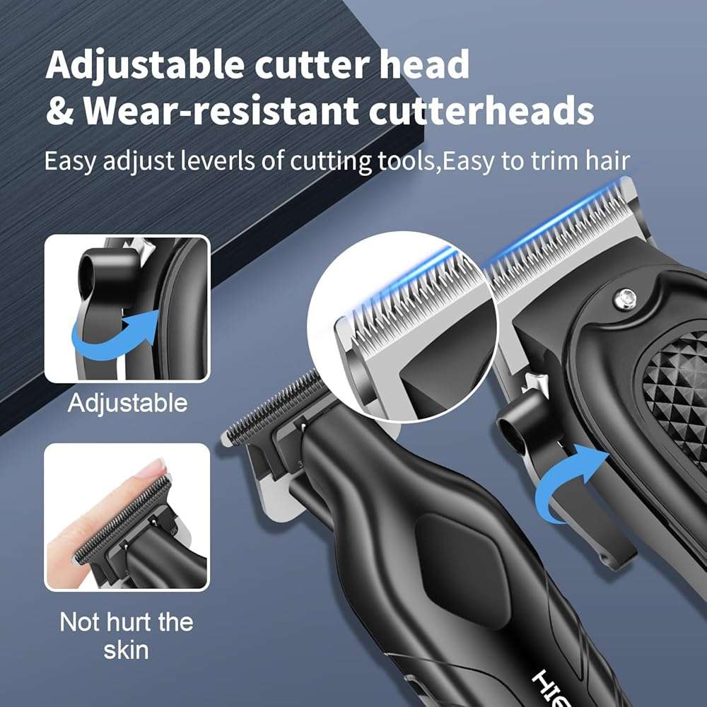 HIENA PRO Professional Hair Clipper Set for Men, Cordless Barber Clippers Set and Trimmer Kit, Electric Beard Trimmer & Nose Trimmer Kit, Foil Shaver & Men's Facial Grooming Tool Kit, Gifts for Men - Image 2