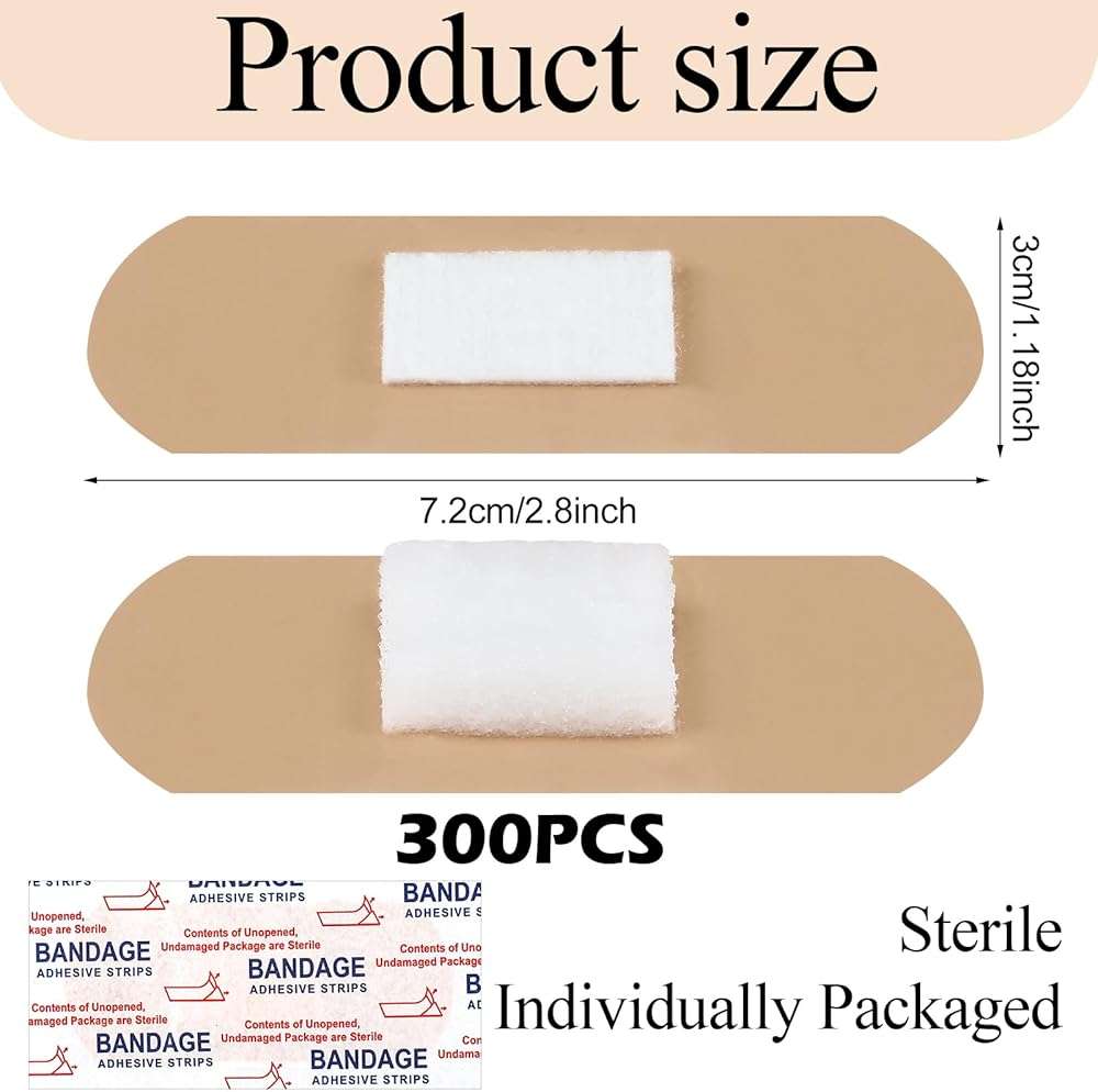 Geiserailie 200 Pcs Pressure Bandages XL for Dialysis Patients 2.83 x 1.18 Inch Pressure Adhesive Bandage Waterproof for Wound Care Absorbent Pad Thin Skin Seniors First Aid Essential - Image 3