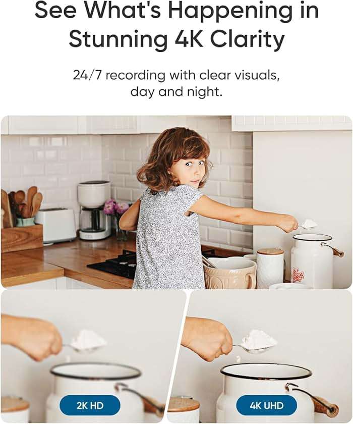 eufy Security 4K Indoor Camera E30-No Subscription,Work as Pet Camera,Nanny/Baby Monitor,360° Pan&Tilt,AI Auto Tracking,AI Detection,24/7 Recording,Color Night Vision,Two-Way Audio,Works with HomeKit - Image 2