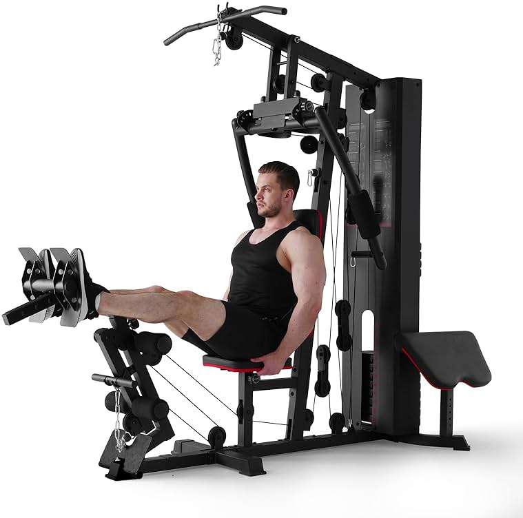 Mikolo Home Gym, Workout Station with 150LBS Weight Stack, Multifunctional Home Gym Equipment, Exercise Equipment for Full Body Strength Training - Image 1