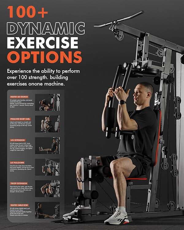 Mikolo Home Gym, Workout Station with 150LBS Weight Stack, Multifunctional Home Gym Equipment, Exercise Equipment for Full Body Strength Training - Image 2