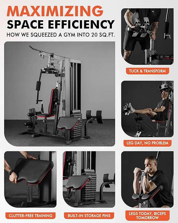 Mikolo Home Gym, Workout Station with 150LBS Weight Stack, Multifunctional Home Gym Equipment, Exercise Equipment for Full Body Strength Training - Image 3