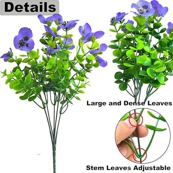 Artificial Faux Flowers for Outdoors Fake Plants Spring Summer Decor, 14 pcs Realistic Fake Pansy Silk Flowers UV Resistant, Lifelike Faux Outdoor Plants for Porch Garden Patio Window Box Decor - Image 3