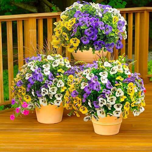 Artificial Faux Flowers for Outdoors Fake Plants Spring Summer Decor, 14 pcs Realistic Fake Pansy Silk Flowers UV Resistant, Lifelike Faux Outdoor Plants for Porch Garden Patio Window Box Decor - Image 6