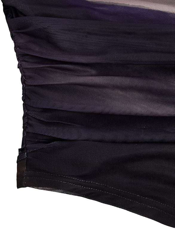 Verdusa Women's Y2k Off The Shoulder Tops Mesh Long Sleeve Crop Tops 2000s Clothing - Image 5