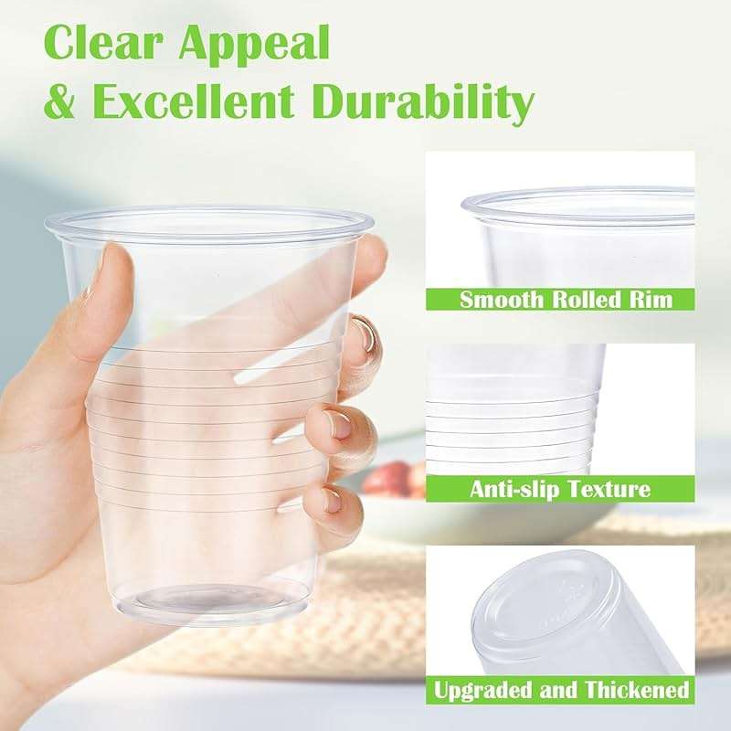 Lamosi 300 Count 16 oz Plastic Cups, Clear Plastic Cups Disposable, Plastic Drinking Cups Bulk for Party, Events - Image 4