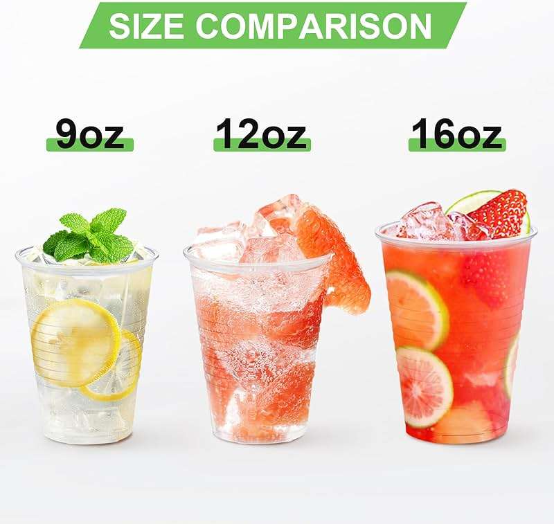 Lamosi 300 Count 16 oz Plastic Cups, Clear Plastic Cups Disposable, Plastic Drinking Cups Bulk for Party, Events - Image 5