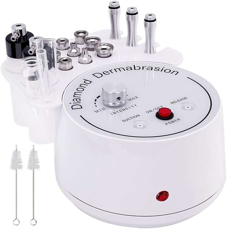 3 in 1 Diamond Micro DermaBrasion Machine, Mcwdoit Professional Dermabrasion Facial Skin Care Device with Wand, Spray Bottle and Vacuum Glass Tube for Personal Home Beauty Salon Use - Image 1