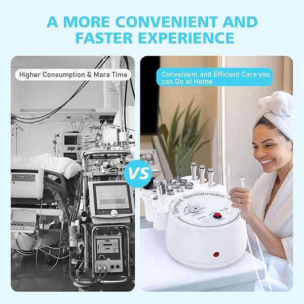 3 in 1 Diamond Micro DermaBrasion Machine, Mcwdoit Professional Dermabrasion Facial Skin Care Device with Wand, Spray Bottle and Vacuum Glass Tube for Personal Home Beauty Salon Use - Image 5