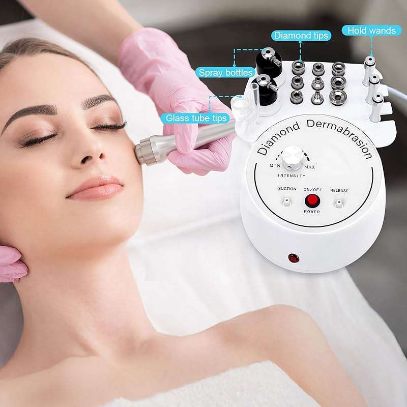 3 in 1 Diamond Micro DermaBrasion Machine, Mcwdoit Professional Dermabrasion Facial Skin Care Device with Wand, Spray Bottle and Vacuum Glass Tube for Personal Home Beauty Salon Use - Image 6