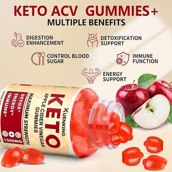 Regio Apple Cider Vinegar Gummies with Mother, ACV Gummies with Vitamin B6 & B12, Gluten Free & Vegan, Non-GMO, Supports Daily Wellness, 60 Count - Image 3