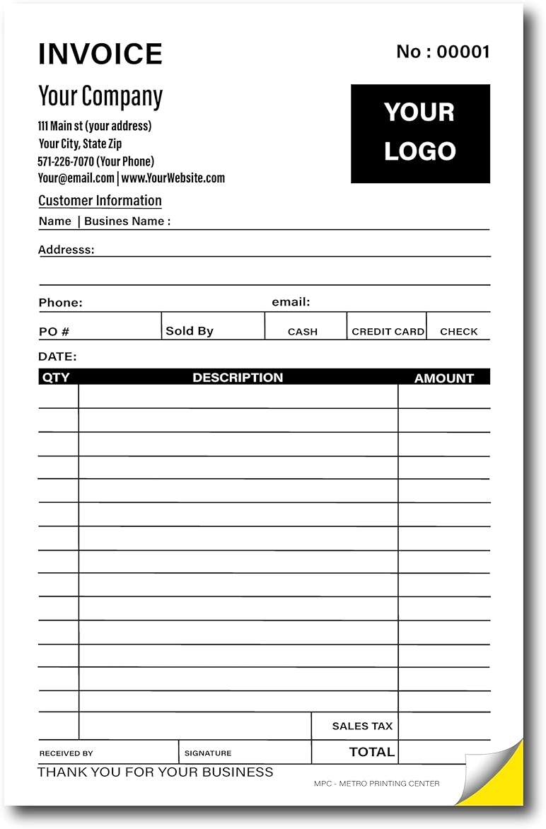 Sales Invoice Form Custom Printed with Your Company Information - Personalized Sales Ticket - Invoice Receipt - Carbonless NCR Form - Image 2