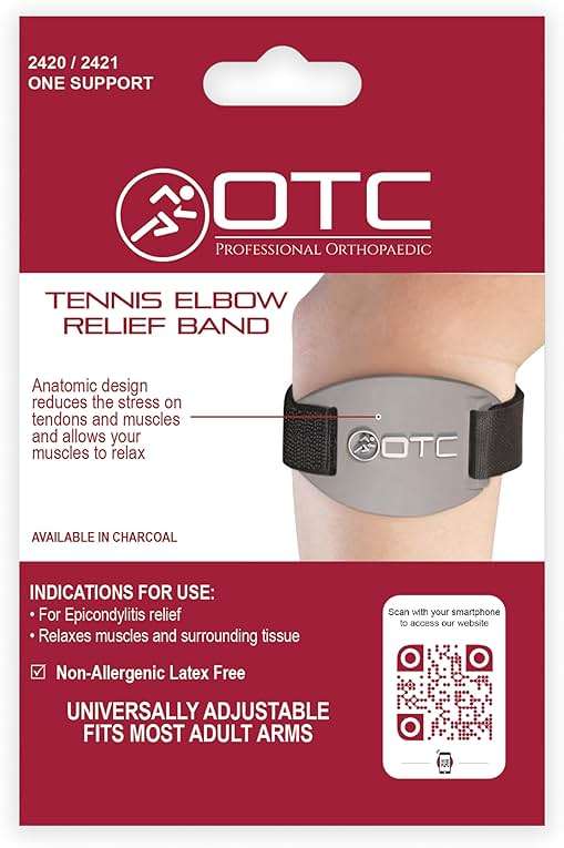 OTC Forearm Compression Strap for Tennis Elbow, Golfers Elbow, Recovery, Graphite Color, Adjustable/Universal - Image 6