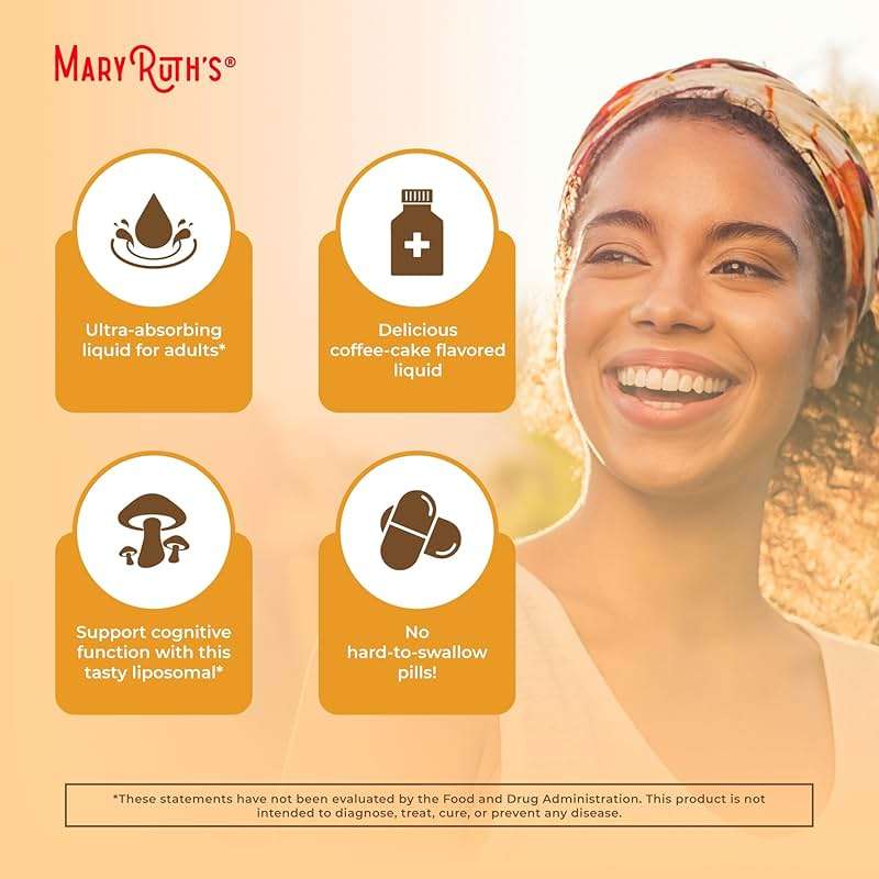 MaryRuth Organics Lion's Mane Liposomal (Coffee Cake) & Hair Growth MAX (Almond Cookie) | Clean Label Project Verified® | Vitamins for Cognitive Support, Beauty, and Overall Health | Vegan, Non-GMO - Image 6