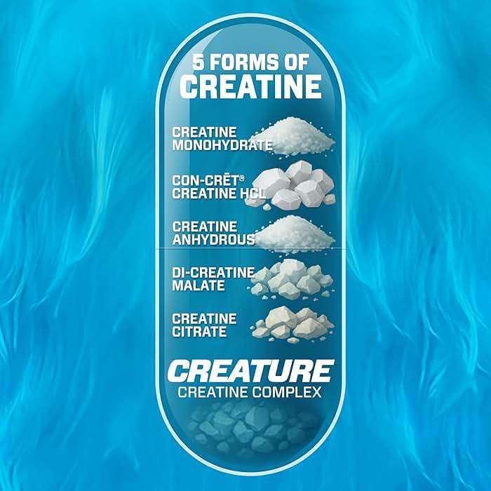 CREATURE® Creatine Complex - Creatine Monohydrate Capsules with 5 Types of Creatine Including Con-Crēt® Creatine HCL, Promotes Muscle, Strength, Endurance, Brain Health, 180 Veggie Caps, 60 Servings - Image 2