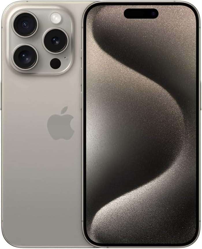 Apple iPhone 15 Pro, 128GB, Natural Titanium - Locked to Cricket Wireless (Renewed) - Image 1