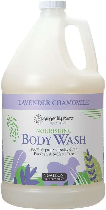 Ginger Lily Farms Botanicals Nourishing Body Wash, 100% Vegan & Cruelty-Free, Bath & Shower Gel for Men and Women, Lavender Chamomile Scent, 1 Gallon Refill (128 fl oz) - Image 1