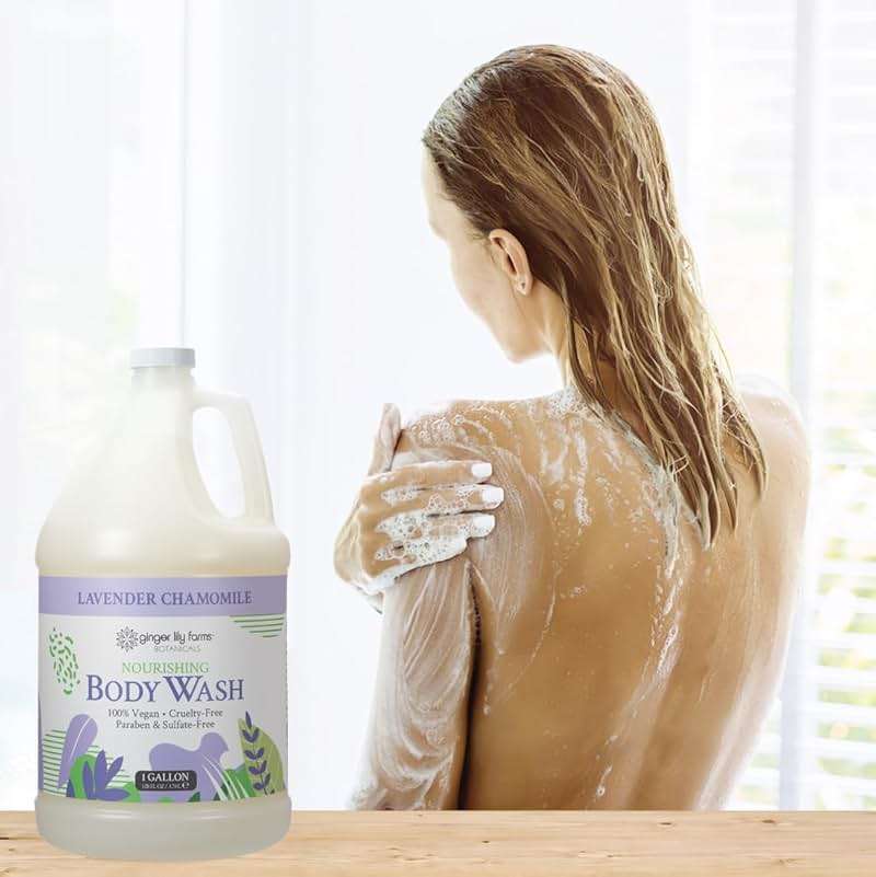 Ginger Lily Farms Botanicals Nourishing Body Wash, 100% Vegan & Cruelty-Free, Bath & Shower Gel for Men and Women, Lavender Chamomile Scent, 1 Gallon Refill (128 fl oz) - Image 7