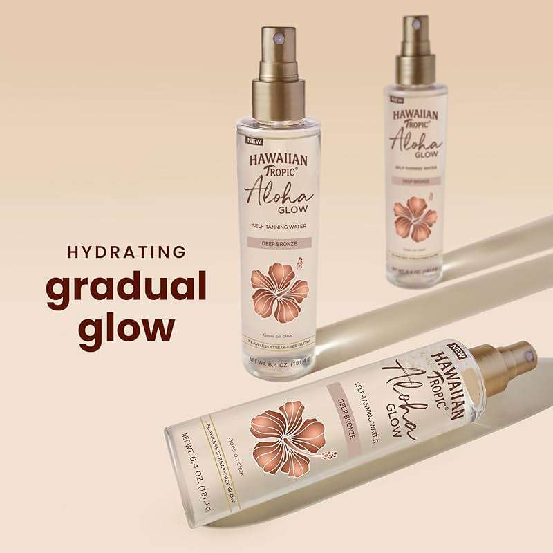 Hawaiian Tropic Aloha Glow Self Tanning Water, 6.4oz, Self Tanner Spray Tan, Fake Tan, Self Tan Water, Sunless Tanner, Self Tanning Spray Body Bronzer, Deep Bronze Tan Self Tanning Mist, 6.4oz - Image 2