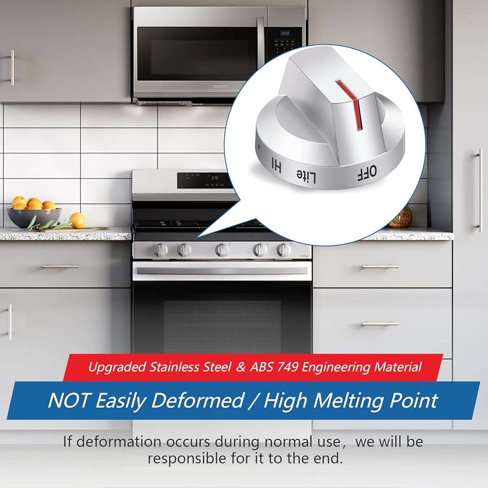 DG94-03500A/Z for Samsung Gas Stove Knob Replacement, DG94-03500U DG94-03500A DG94-04396A Range Oven Knobs, Compatible with NX60T8111SS NX60T8311SS NX60T8711SS Etc, 5 Pack - Image 8