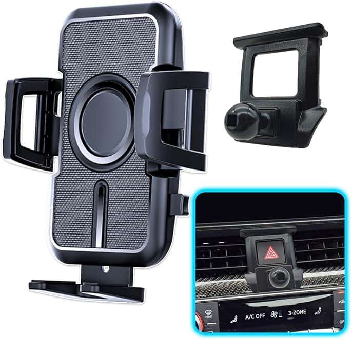 JOCUNDLY WAAPAK Car Phone Holder Mount 2009-2025 Audi A4 A5 S4 S5 RS4 RS5 Allroad Auto Accessories Interior Decoration Smartphone Thick Case Cradles Navigation Bracket iPhone (Audi-A4-17-25) - Image 1