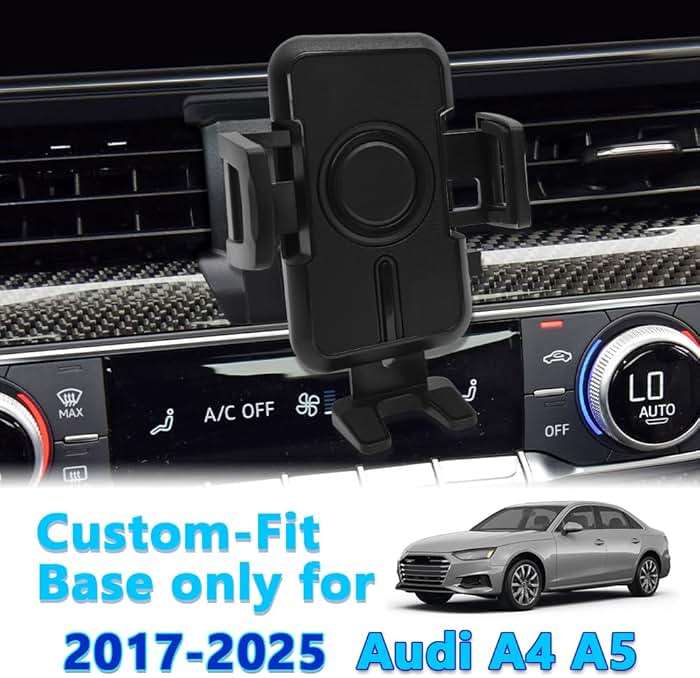 JOCUNDLY WAAPAK Car Phone Holder Mount 2009-2025 Audi A4 A5 S4 S5 RS4 RS5 Allroad Auto Accessories Interior Decoration Smartphone Thick Case Cradles Navigation Bracket iPhone (Audi-A4-17-25) - Image 2