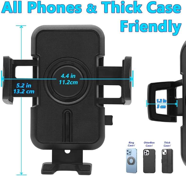 JOCUNDLY WAAPAK Car Phone Holder Mount 2009-2025 Audi A4 A5 S4 S5 RS4 RS5 Allroad Auto Accessories Interior Decoration Smartphone Thick Case Cradles Navigation Bracket iPhone (Audi-A4-17-25) - Image 3