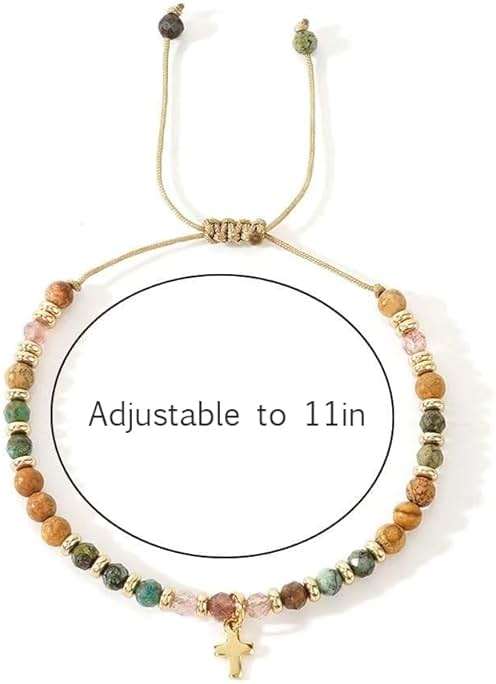Pavolini Christian Gifts for Women, Cross Bracelet, Christian Gifts, Inspirational Gifts for Women, Natural Stone Beaded Bracelets, Religious Gifts for Woman - Image 6