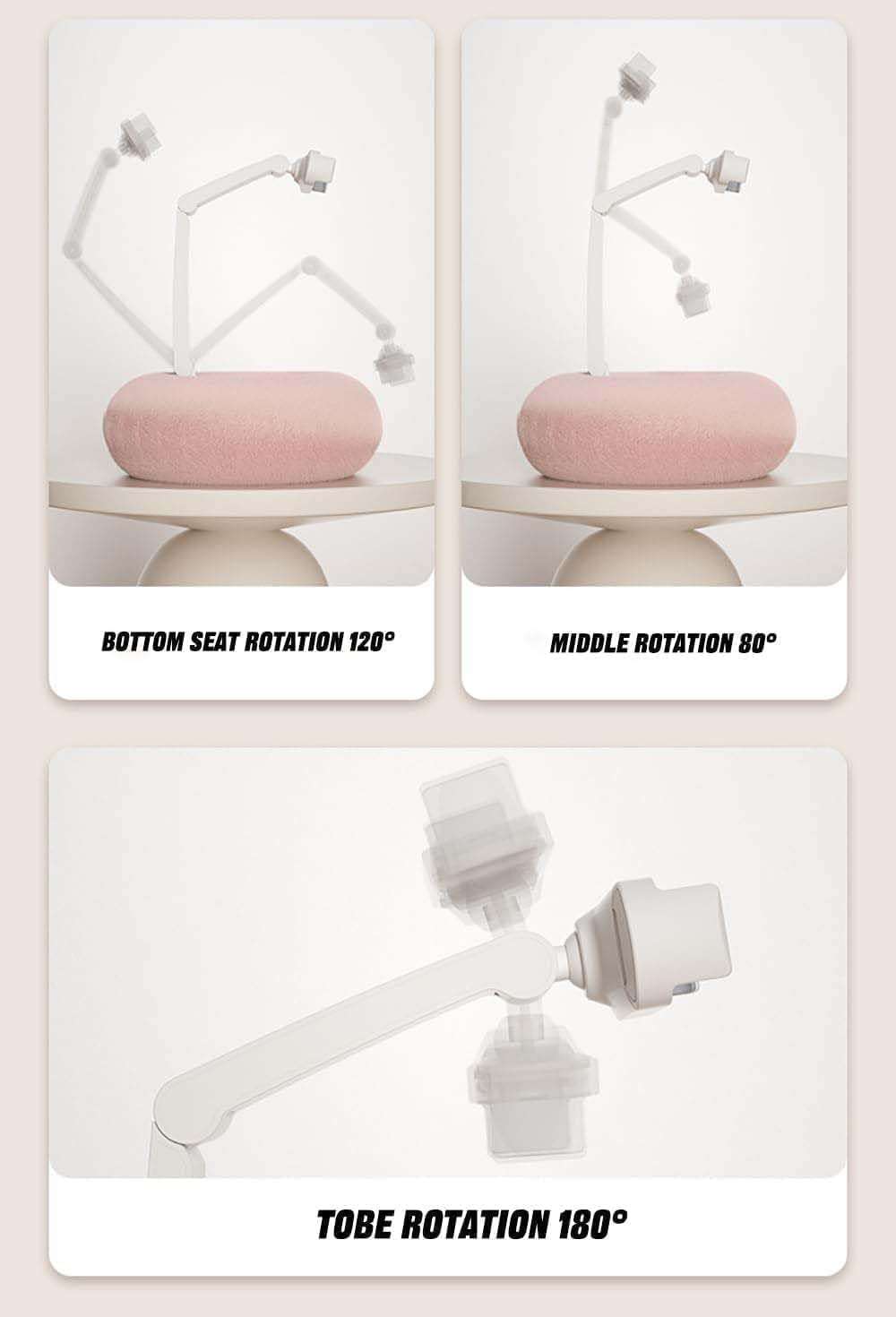 Phone Pillow Stand for Reading, Adjustable Cute Fuzzy Bowl with Phone Holder, 360 Adjustable with Soft Plush Fabric, for Rest Reading in Bed (Pink, Large) - Image 3