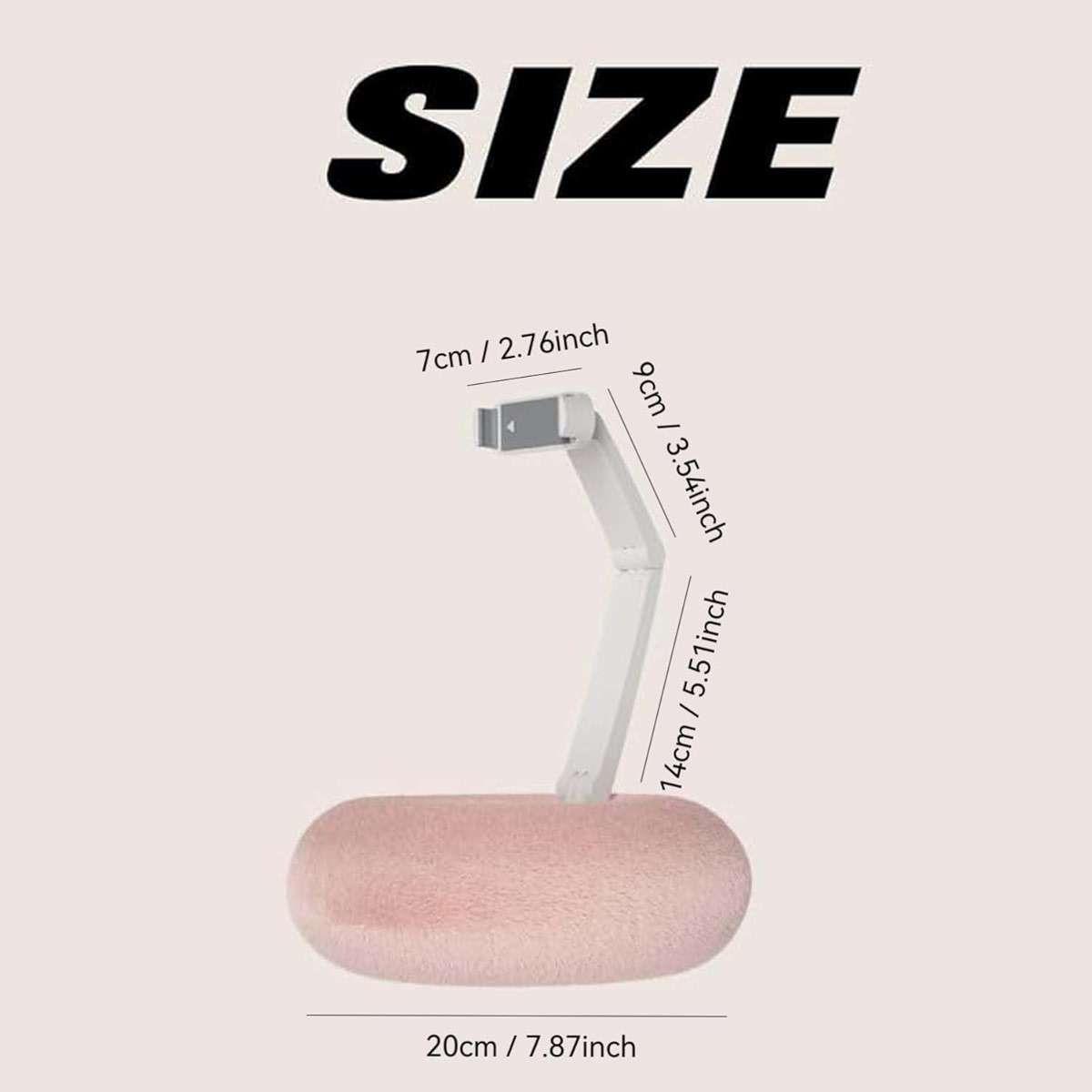 Phone Pillow Stand for Reading, Adjustable Cute Fuzzy Bowl with Phone Holder, 360 Adjustable with Soft Plush Fabric, for Rest Reading in Bed (Pink, Large) - Image 7